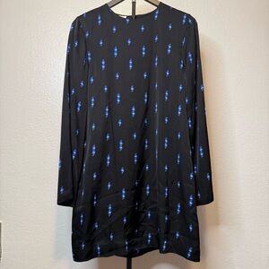 Equipment Femme Anjelisa Lightning Bolt Long Sleeve Shift Dress Size Small